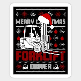 Merry Christmas Forklift Driver Magnet